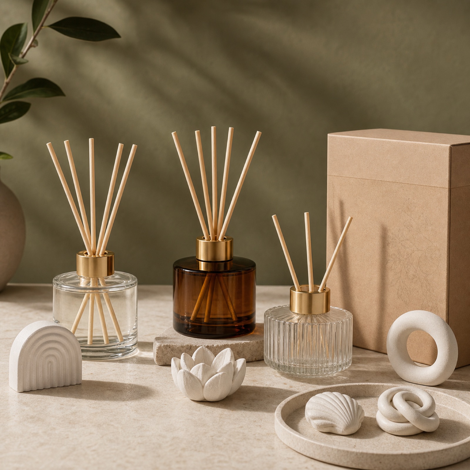 Custom reed diffuser vessel and aroma stone options