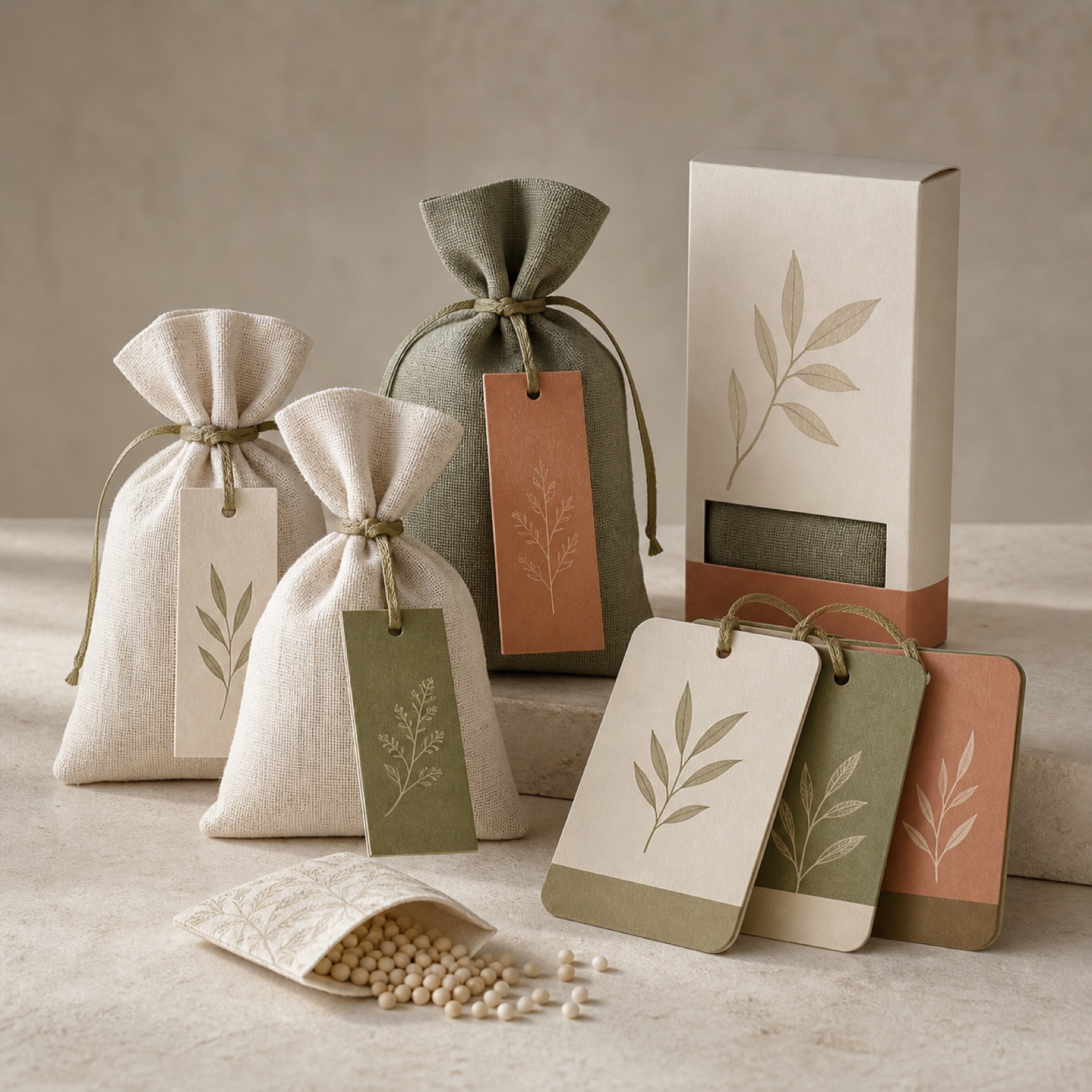 Scented sachet and fragrance card packaging directions
