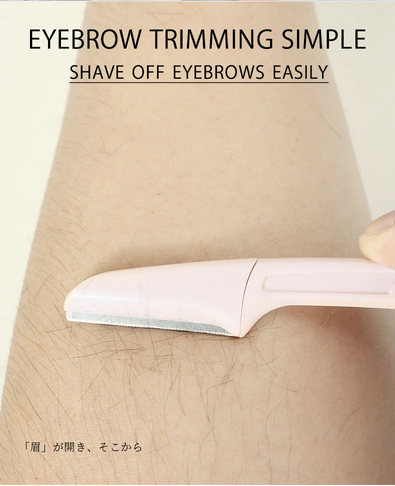 Close supplier photograph of a folding eyebrow razor